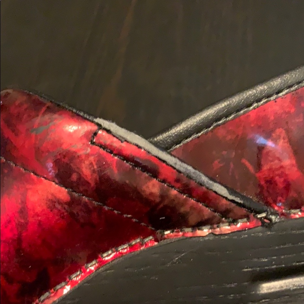 Dansko Ruby Red Marble Clogs Size 37 - image 6